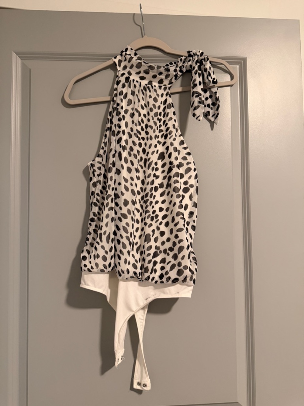 Express White Tie Top Halter Bodysuit